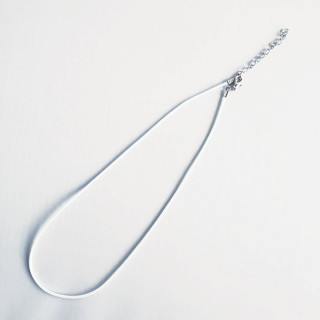 Collier cordon ciré blanc