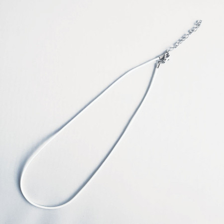 Collier cordon ciré blanc