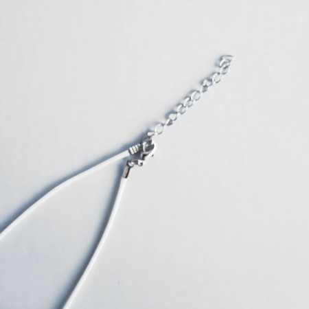 Collier cordon ciré blanc2