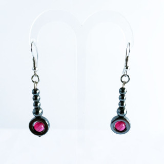 Boucles d'oreilles en hématite et agate