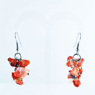 Boucles d'oreilles grappe en cornaline