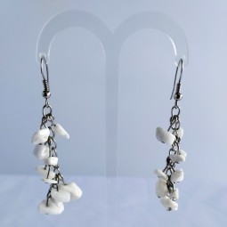 boucles d'oreilles agate blanche