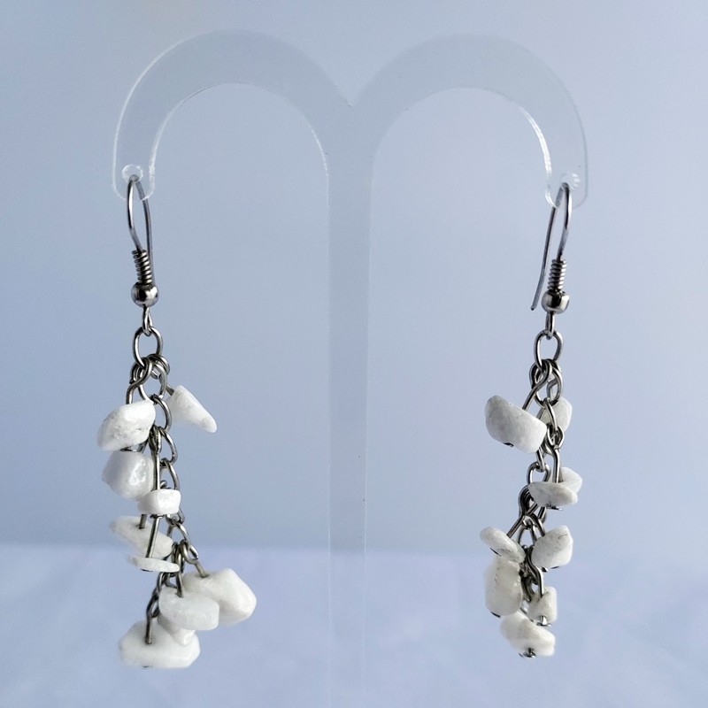 boucles d'oreilles agate blanche boucles d'oreilles agate blanche
