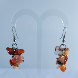 Boucles d'oreilles grappe en cornaline