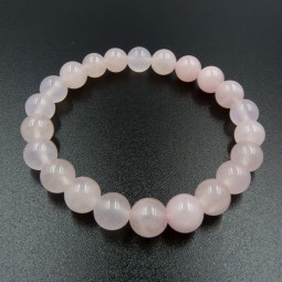 Bracelet quartz rose 8 mm