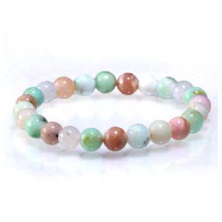 Bracelet chrysoprase et opale rose
