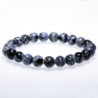 Bracelet Obsidienne neige 8 mm