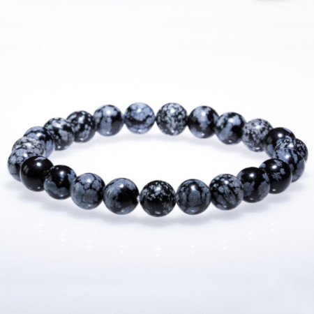 Bracelet Obsidienne neige 8 mm