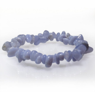 Bracelet chips calcédoine bleue
