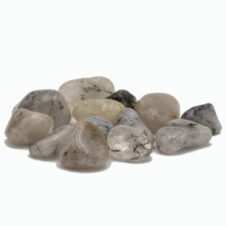 Galet Quartz tourmaline poli