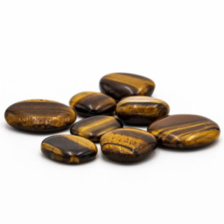 Galet plat Oeil de tigre poli